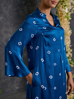 Load image into Gallery viewer, Indigo Bandhani Modal Satin Kurta-Pant (Set Of 2)
