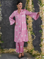 Load image into Gallery viewer, Pink Bandhani Modal Satin Kurta-Pant (Set Of 2)
