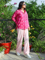 Load image into Gallery viewer, Pink Floral Dabu Printed Loose Fit Shirt &amp; Cargo Pant
