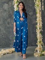 Load image into Gallery viewer, Indigo Bandhani Modal Satin Two-Piece Set
