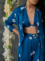 Load image into Gallery viewer, Indigo Bandhani Modal Satin Two-Piece Set
