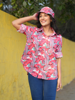 Load image into Gallery viewer, Palm Pink Cotton Shirt
