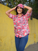 Load image into Gallery viewer, Palm Pink Cotton Shirt
