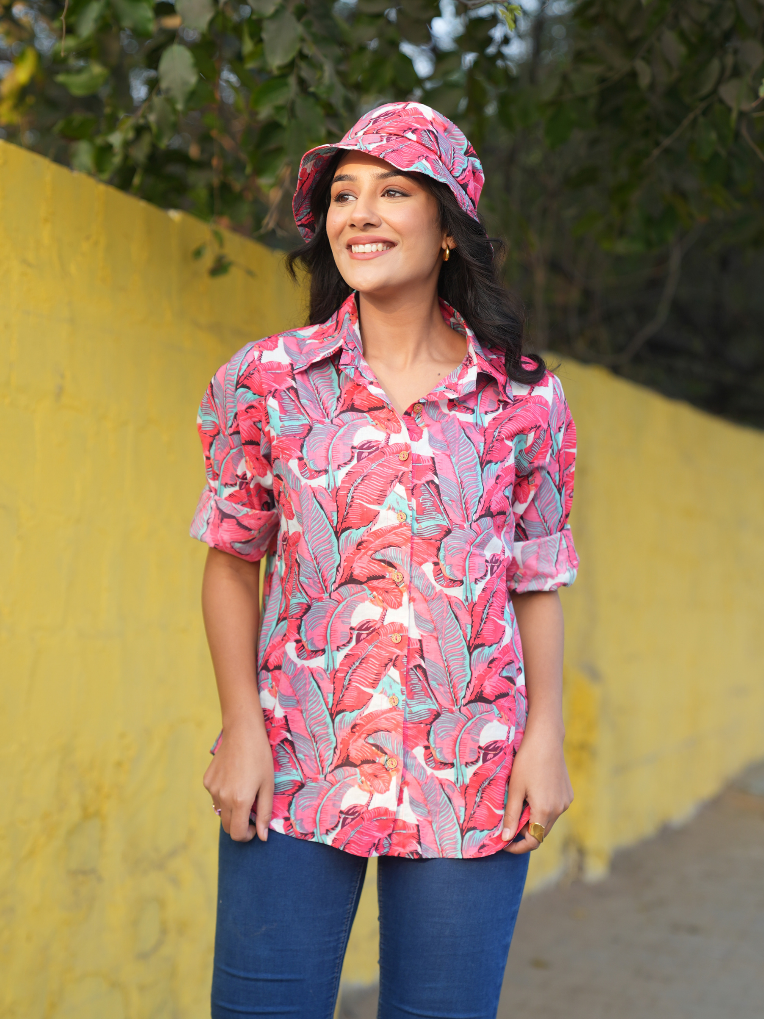 Palm Pink Cotton Shirt