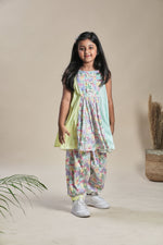 Load image into Gallery viewer, Tropical print kurta with yoke and salwar set
