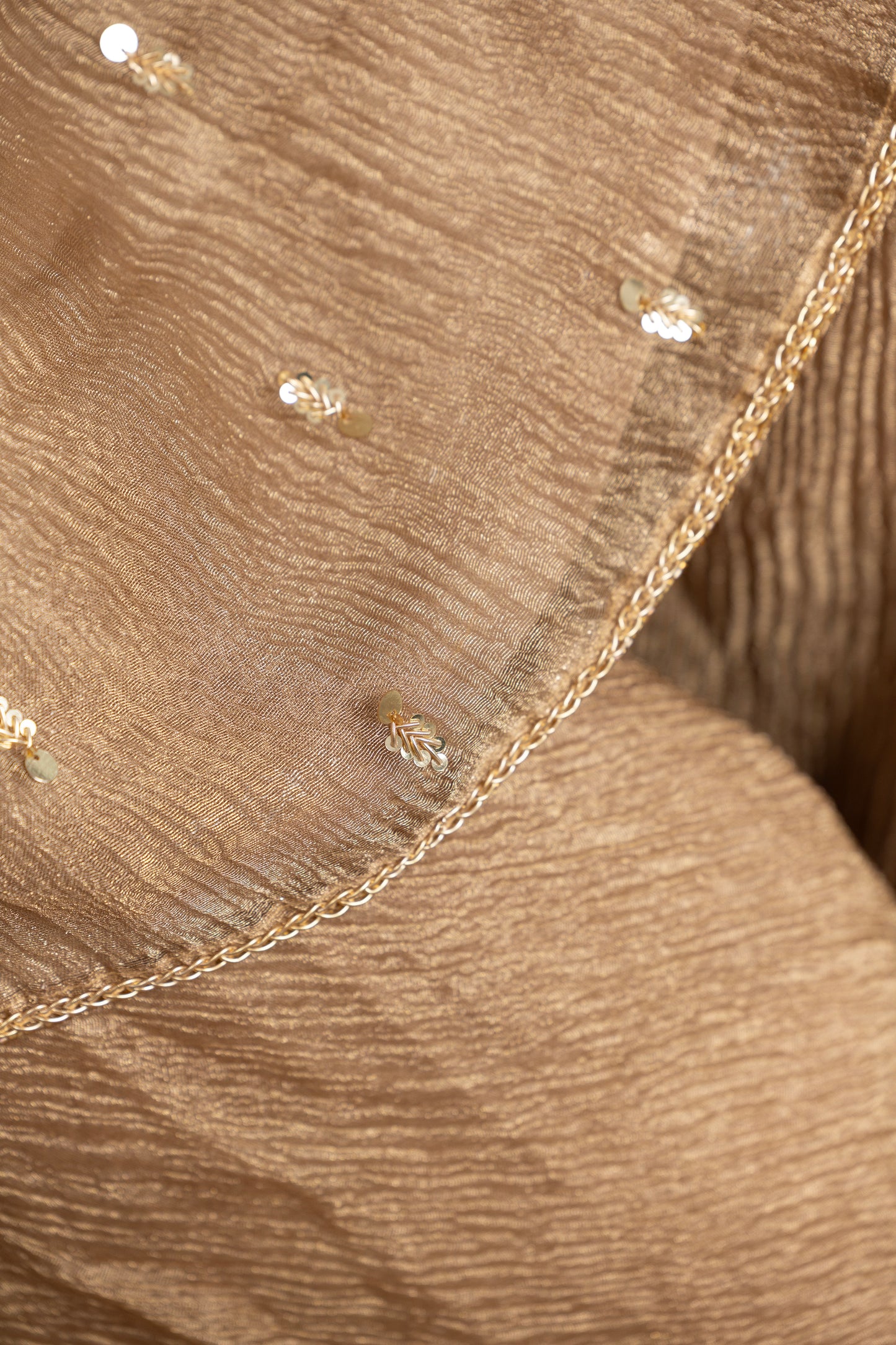 Rivaaj Organza short kurta, gharara & dupatta - Golden