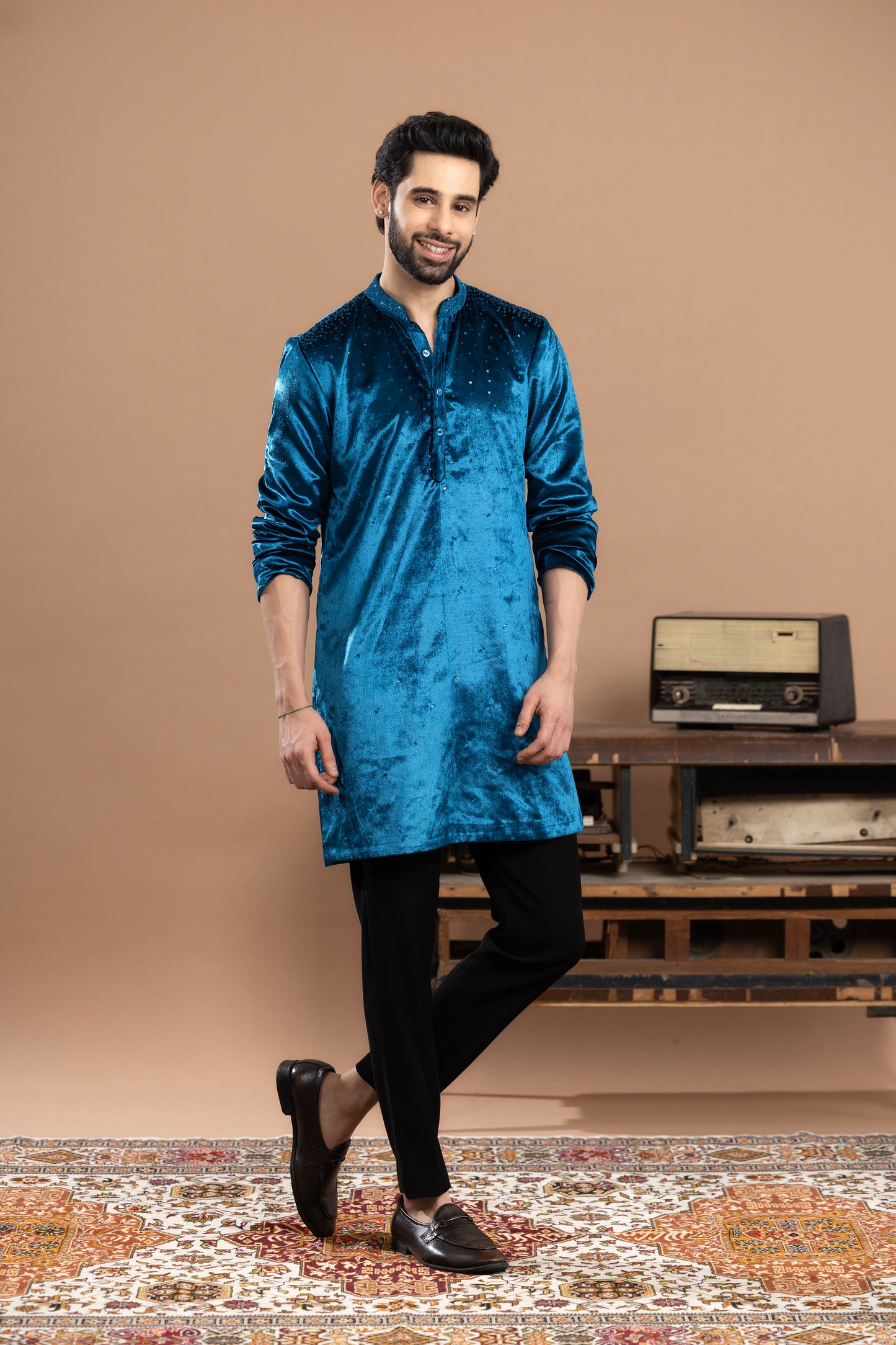 Rivaaj - Sequined Kurta and pant - Blue