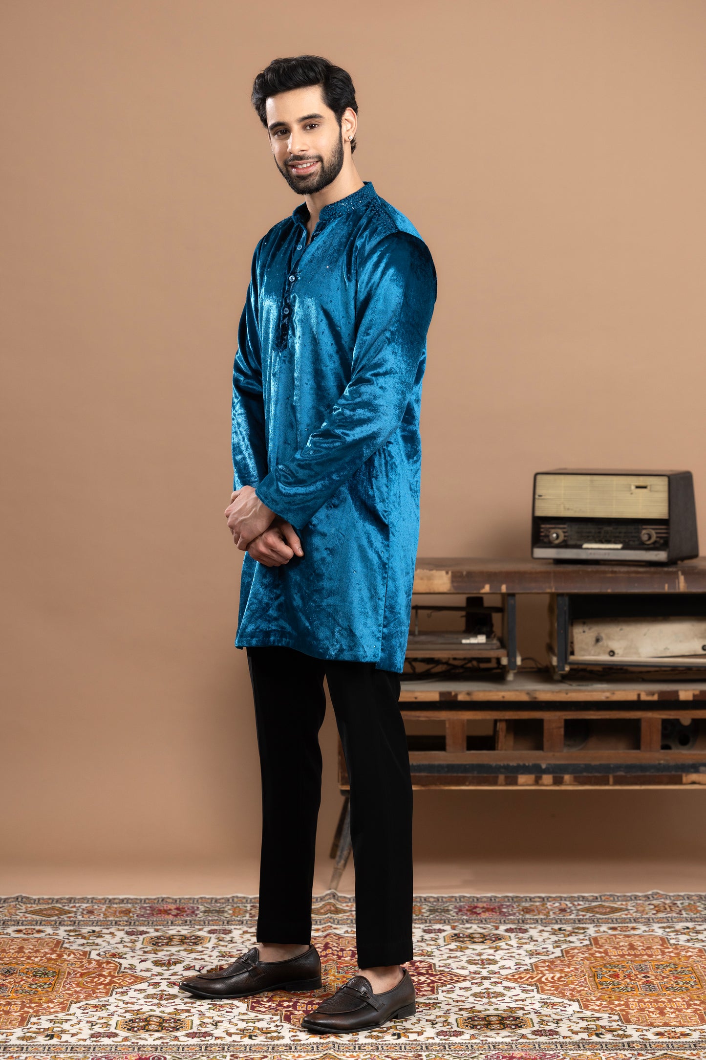 Rivaaj - Sequined Kurta and pant - Blue