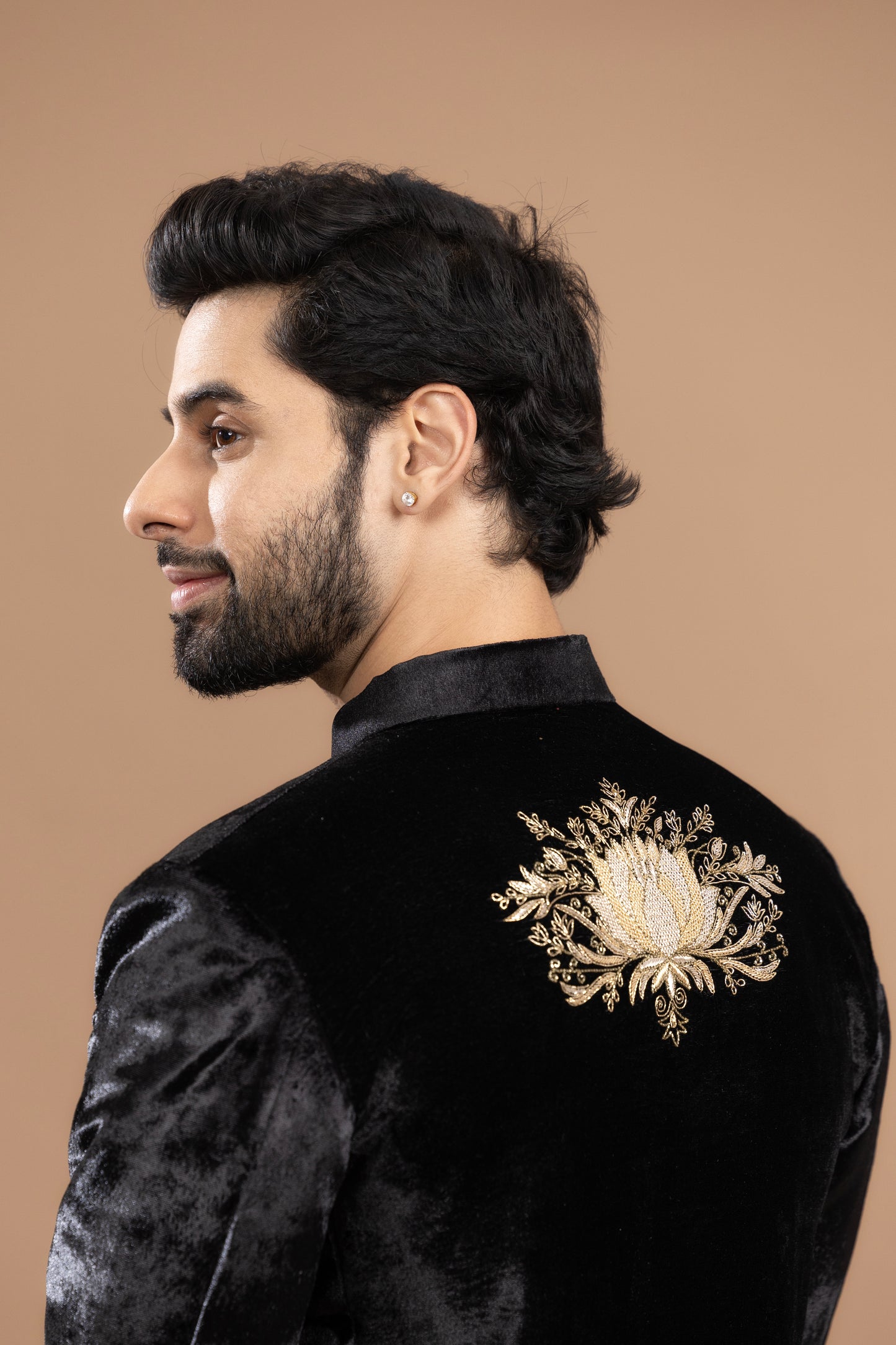 Rivaaj - Jodhpuri, pocket square and pants - Black