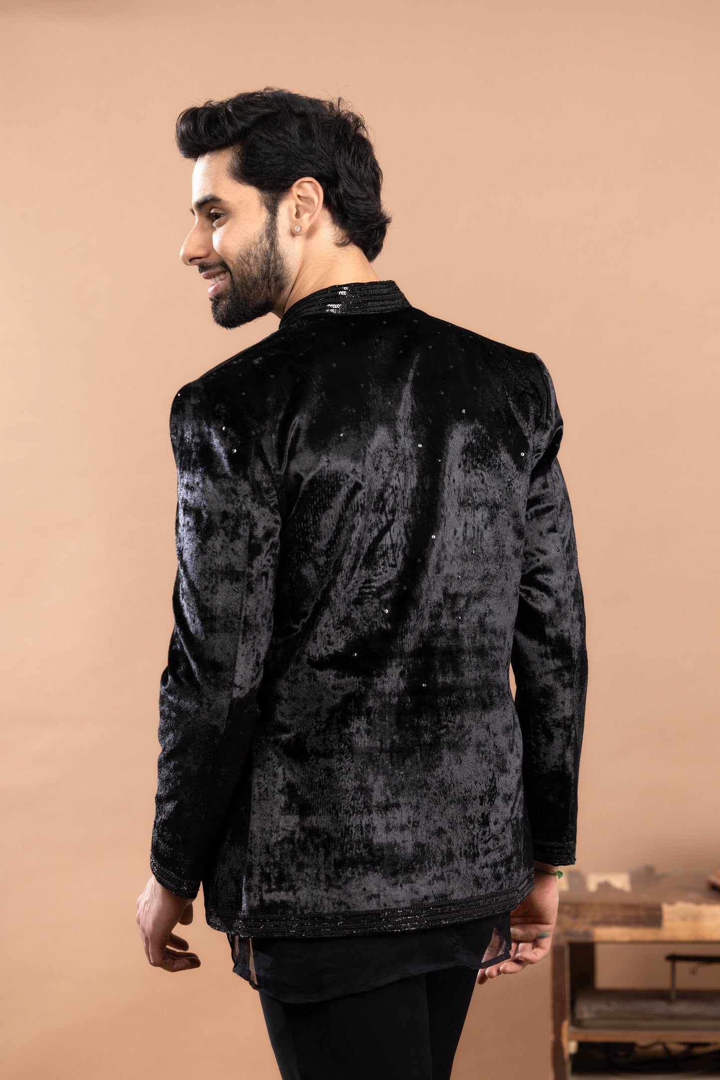 Rivaaj - sequined blazer with pant