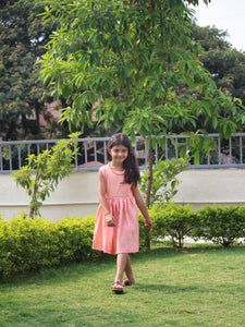 Girls Peach Perfection Cotton Dress