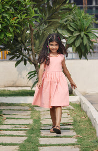 Girls Peach Perfection Cotton Dress