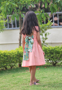 Girls Peach Perfection Cotton Dress