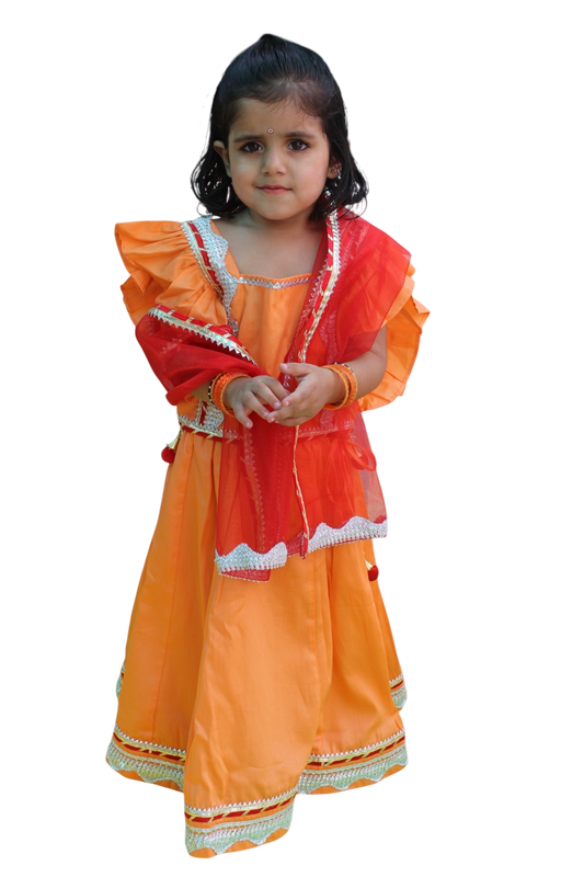 Orange and red lehenga