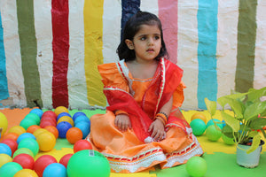 Orange and red lehenga