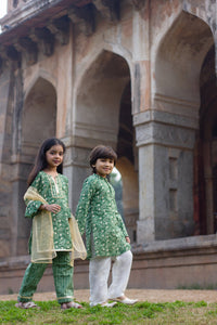 Amba - green suit for little girls