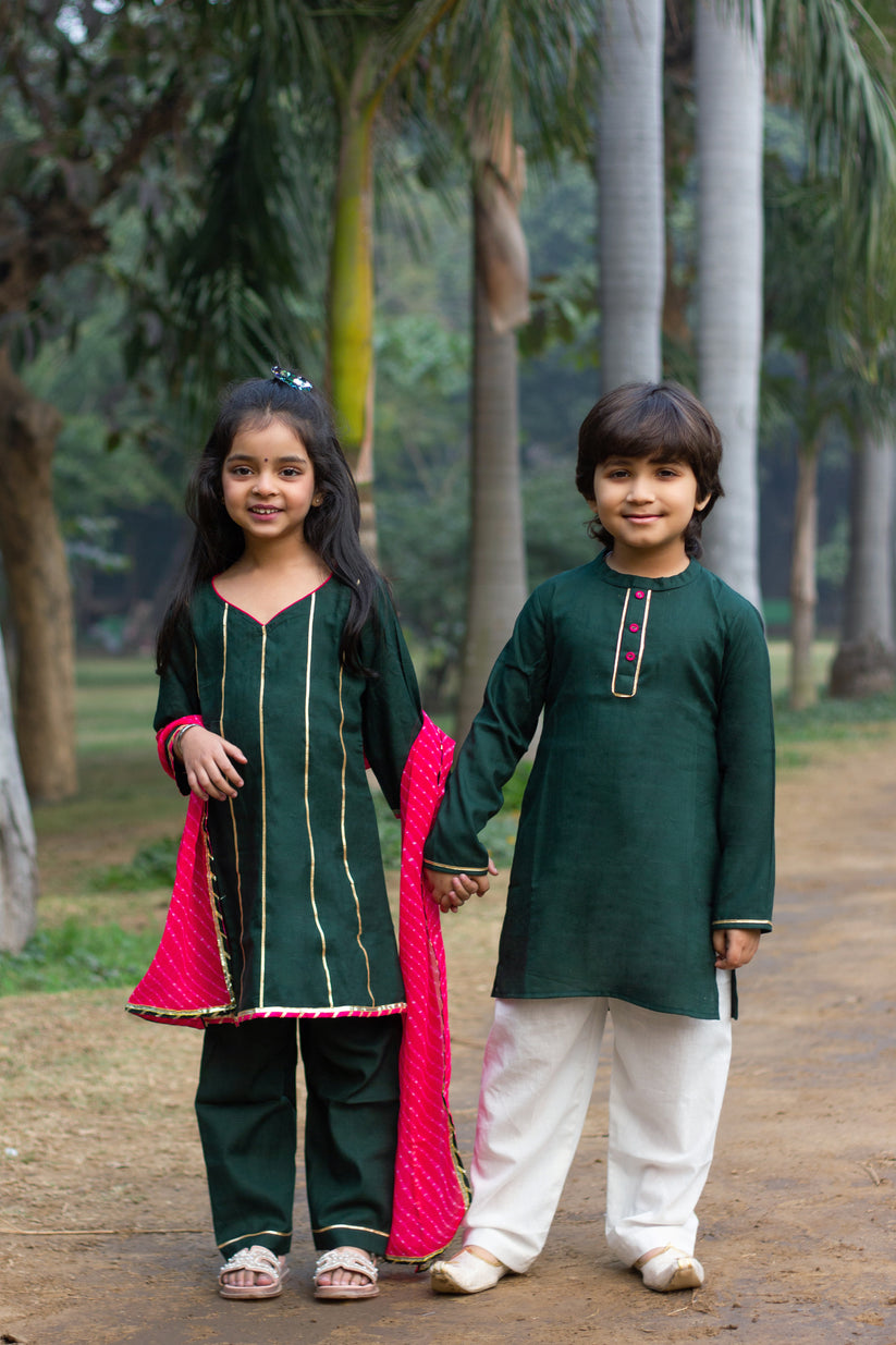 Azma - Girls green Kurta Payjama