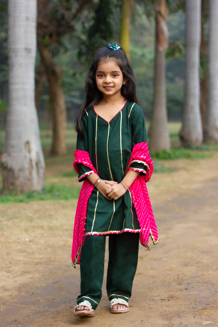 Azma - Girls green Kurta Payjama