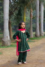 Load image into Gallery viewer, Azma - Girls green Kurta Payjama
