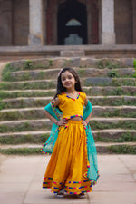 Load image into Gallery viewer, Genda - mustard lehenga with dupatta
