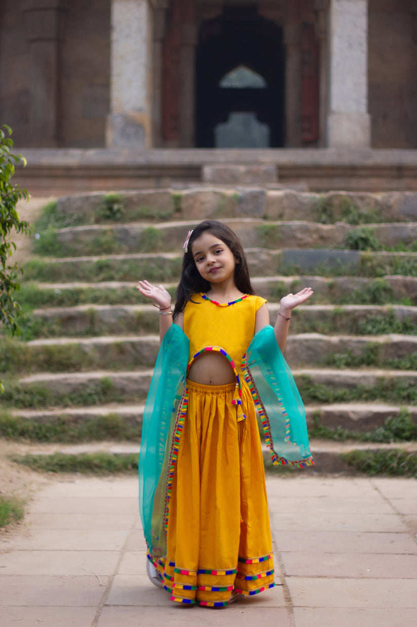 Genda - mustard lehenga with dupatta