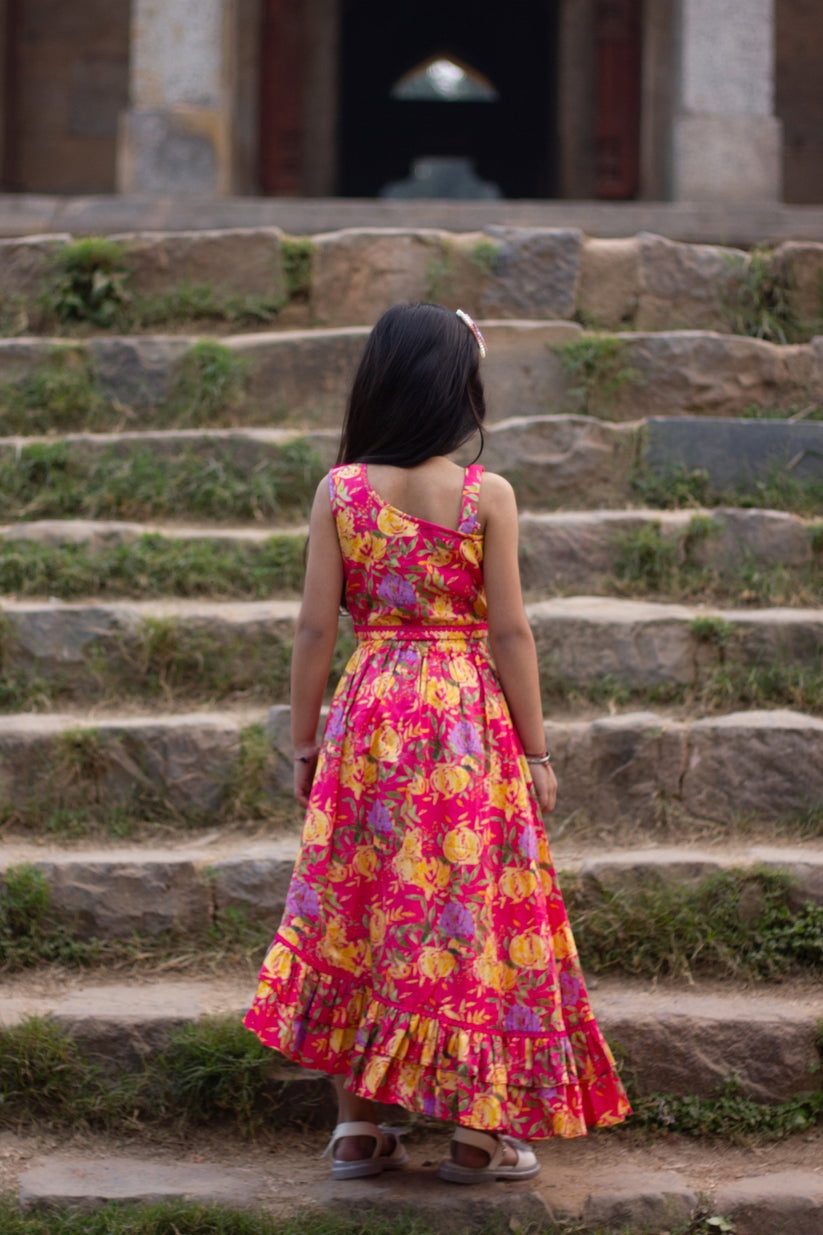 Bougainvillea - floral lehenga set