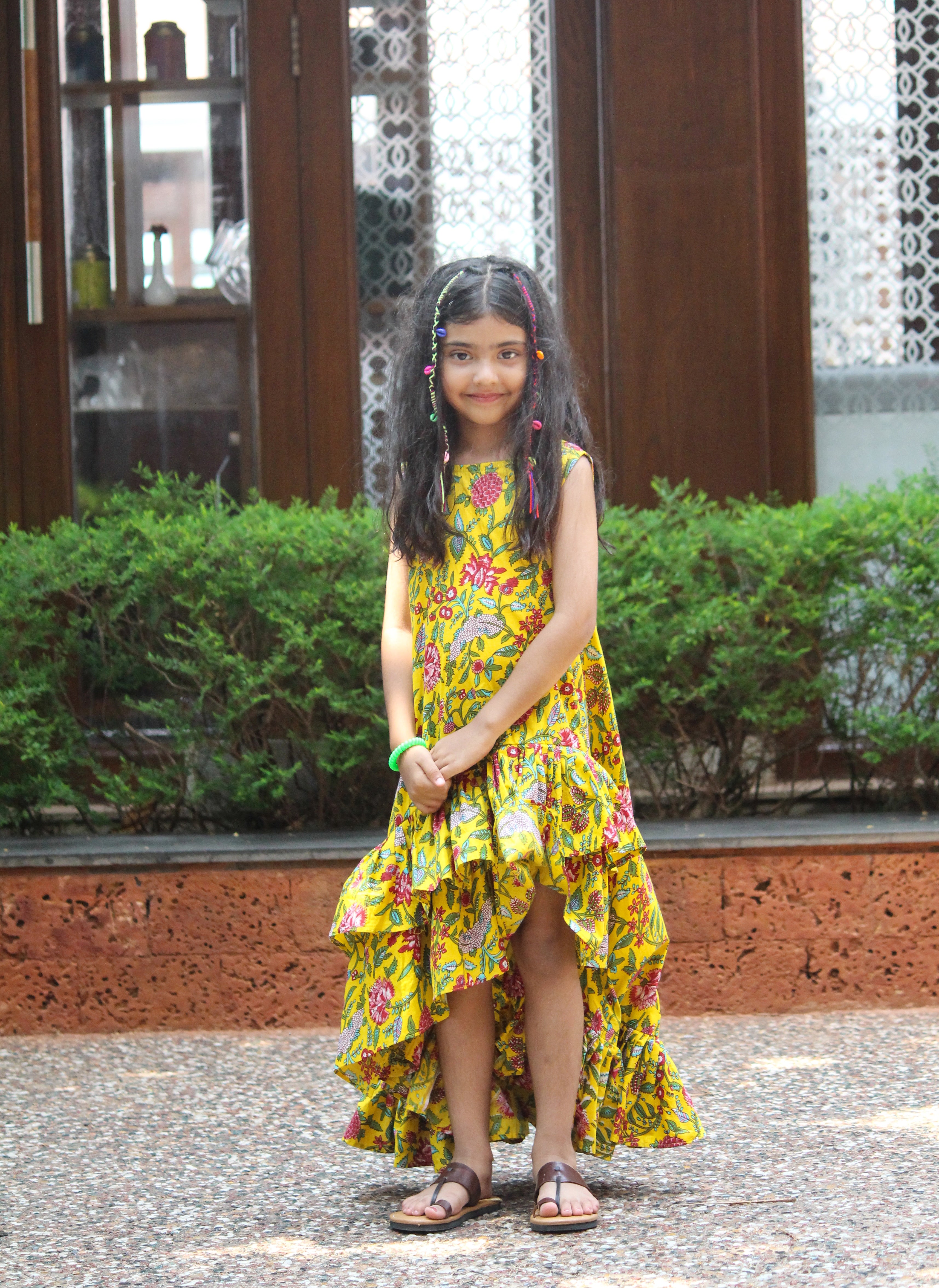 Girls Flamenco Blossom High-Low Dress