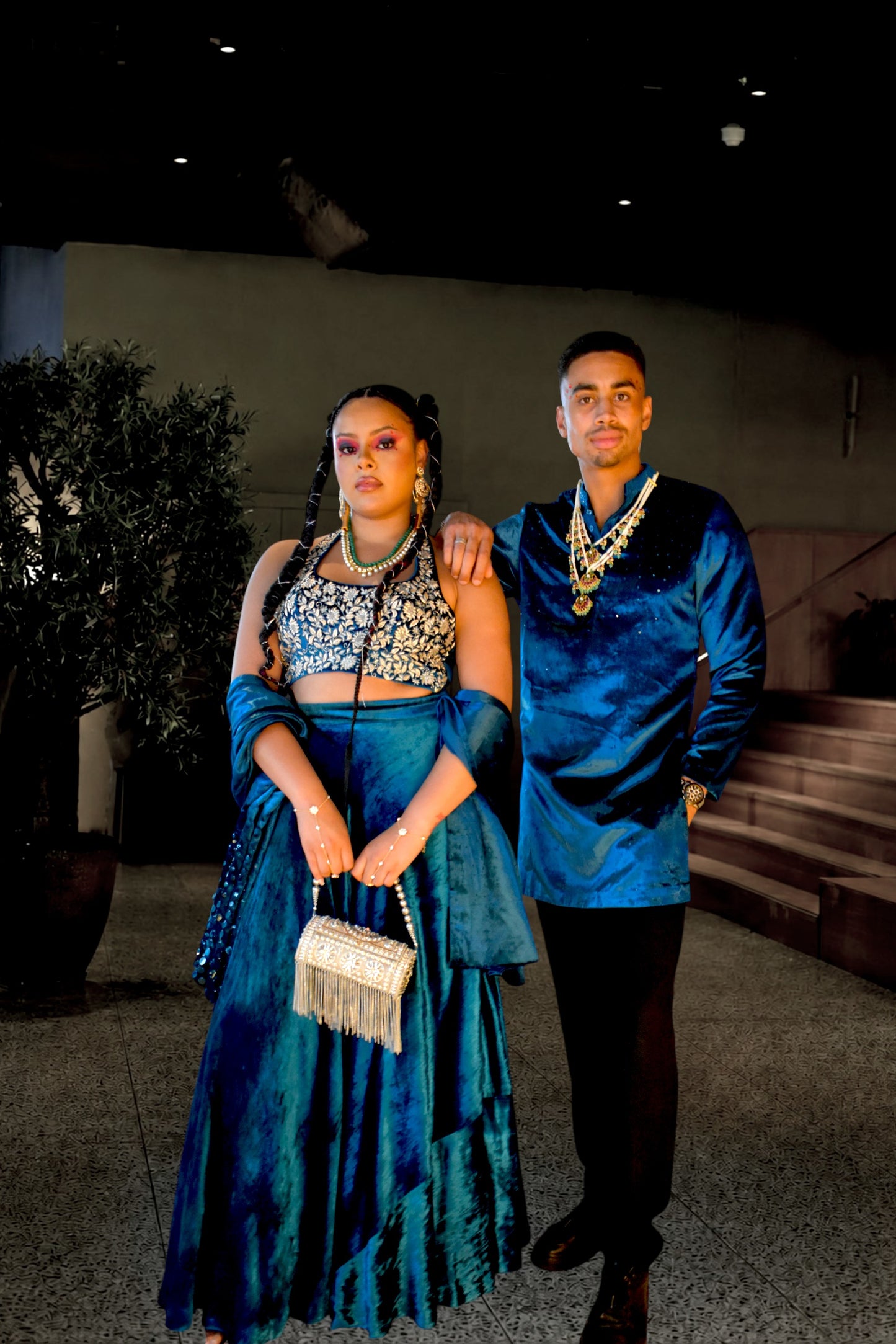 Rivaaj - Sequined Kurta and pant - Blue