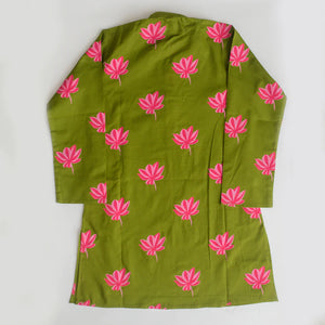 Lotus Blooms Ethnic Kurta Payjama for Boys - Green