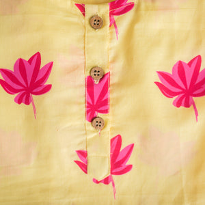 Lotus Blooms Ethnic Kurta Payjama for girls - Yellow