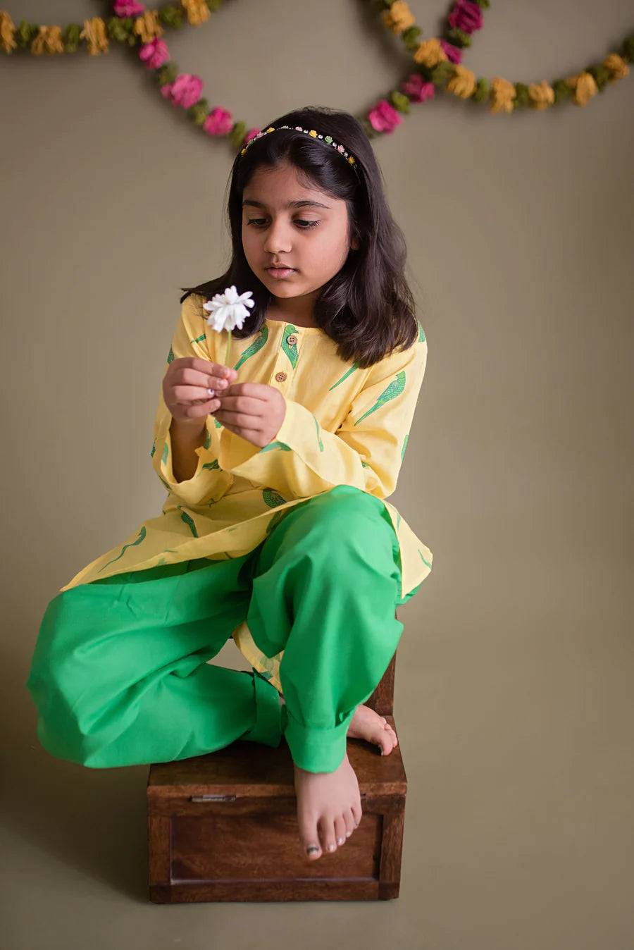 Tiya - A Parrot Ethnic Kurta Payjama for girls