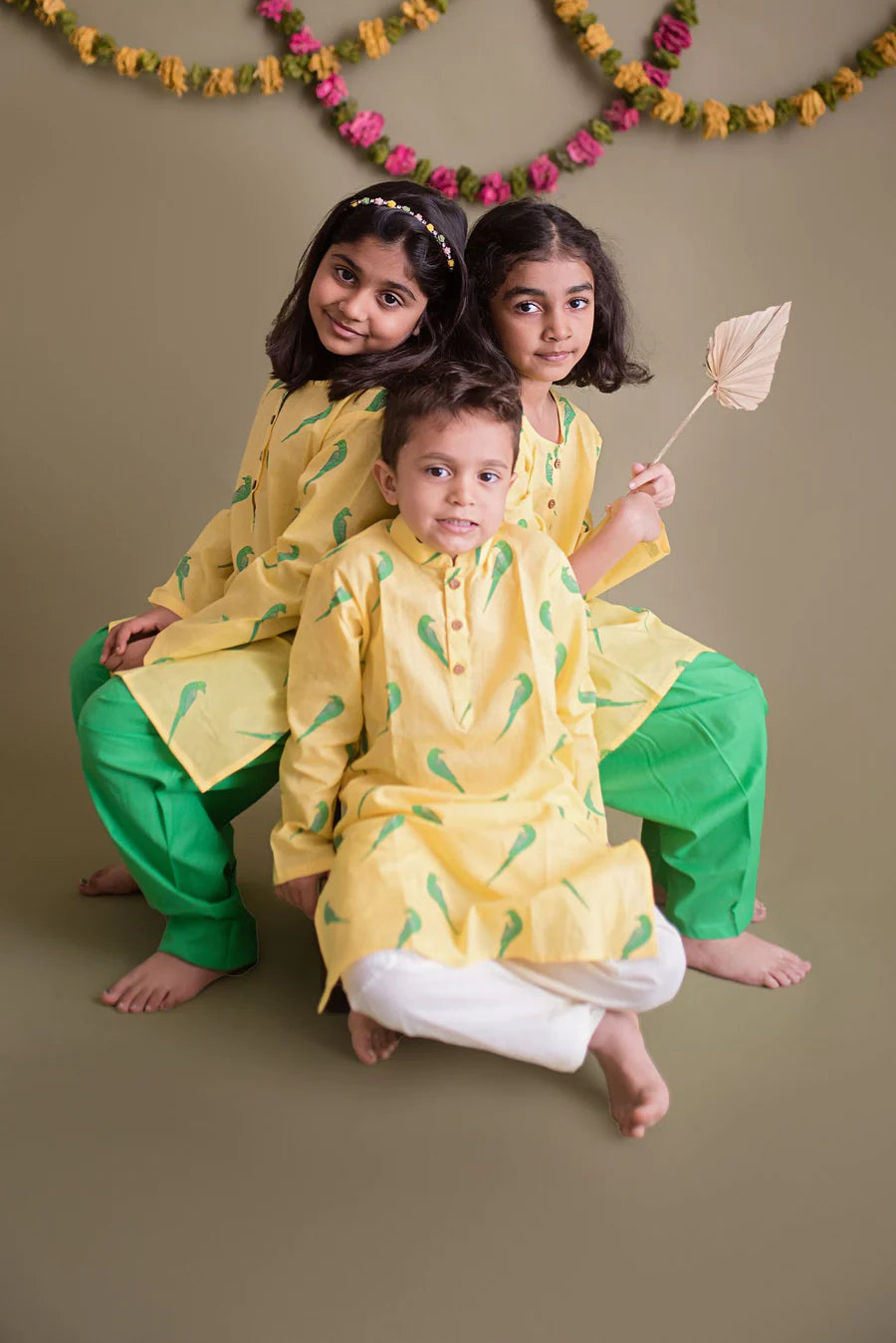 Tiya - A Parrot Ethnic Kurta Payjama for girls