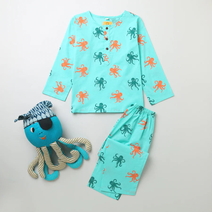 Friendly Octopus Night Dress for kids