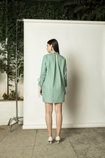 Load image into Gallery viewer, Ruched Sleeves Shirt Dress
