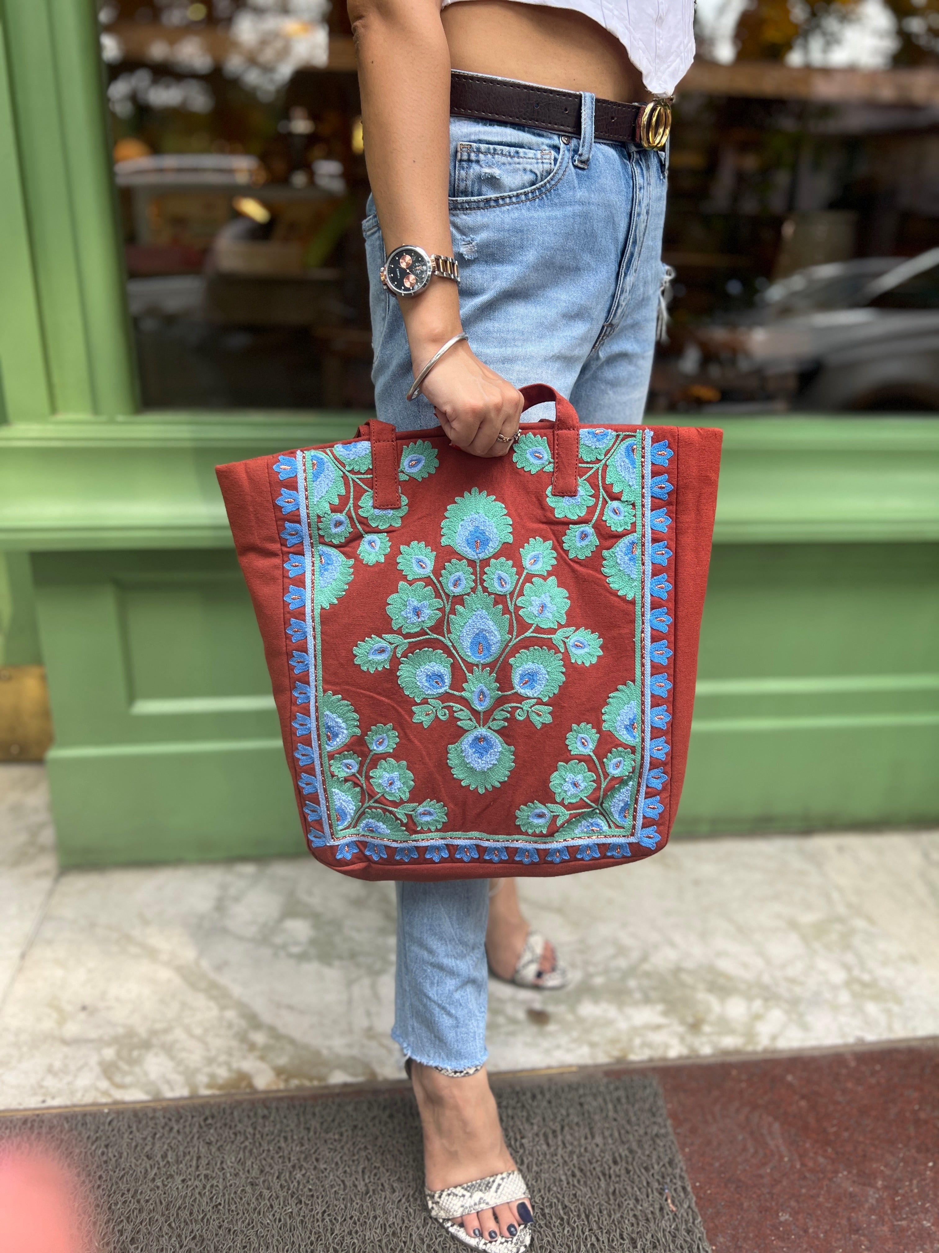 RANIA RUST TOTE BAG