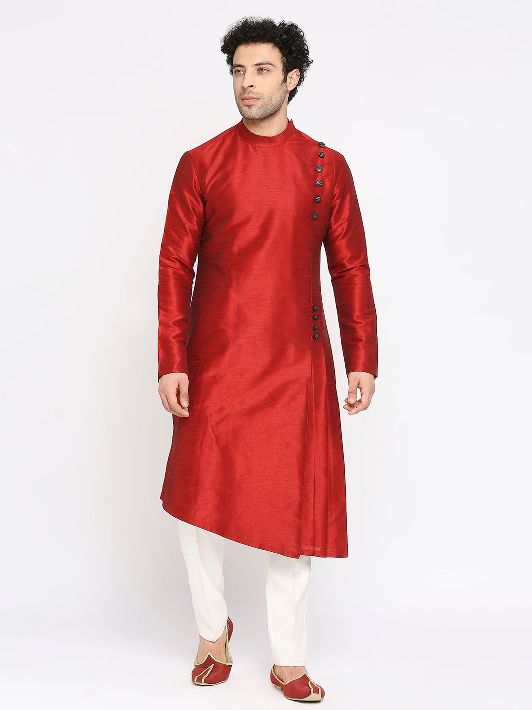 Off-White Jacquard Nehru Jacket  Set for Men