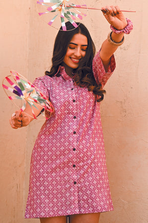 Rose Shirt Dress