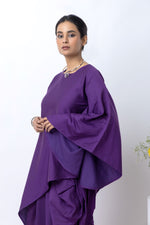 Load image into Gallery viewer, Purple chanderi skirt set
