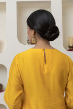 Load image into Gallery viewer, YELLOW CHANDERI GOTA WORK KURTA SET
