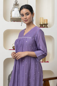 MAUVE MIRROR WORK KURTA SET