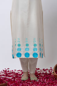 OFF WHITE HAND EMBROIDERED KURTA SET