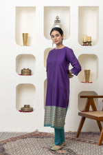 Load image into Gallery viewer, PURPLE CHANDERI KURTA SET
