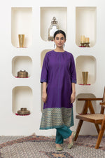 Load image into Gallery viewer, PURPLE CHANDERI KURTA SET
