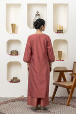 Load image into Gallery viewer, RUST CHANDERI KURTA SET
