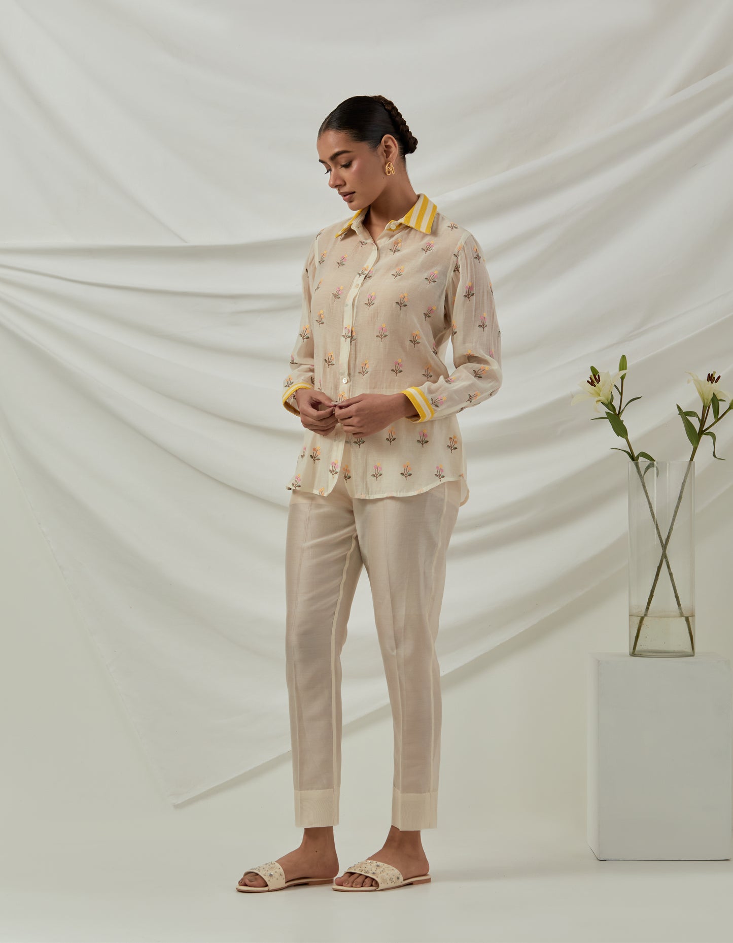 Cotton Chanderi embroidered tunic