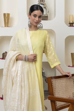 Load image into Gallery viewer, YELLOW MIRROR WORK KURTA SET
