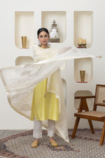 Load image into Gallery viewer, YELLOW MIRROR WORK KURTA SET
