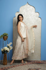 Load image into Gallery viewer, OFF WHITE CHANDERI EMBROIDERED PALLAZO SET
