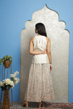 Load image into Gallery viewer, OFF WHITE CHANDERI EMBROIDERED PALLAZO SET
