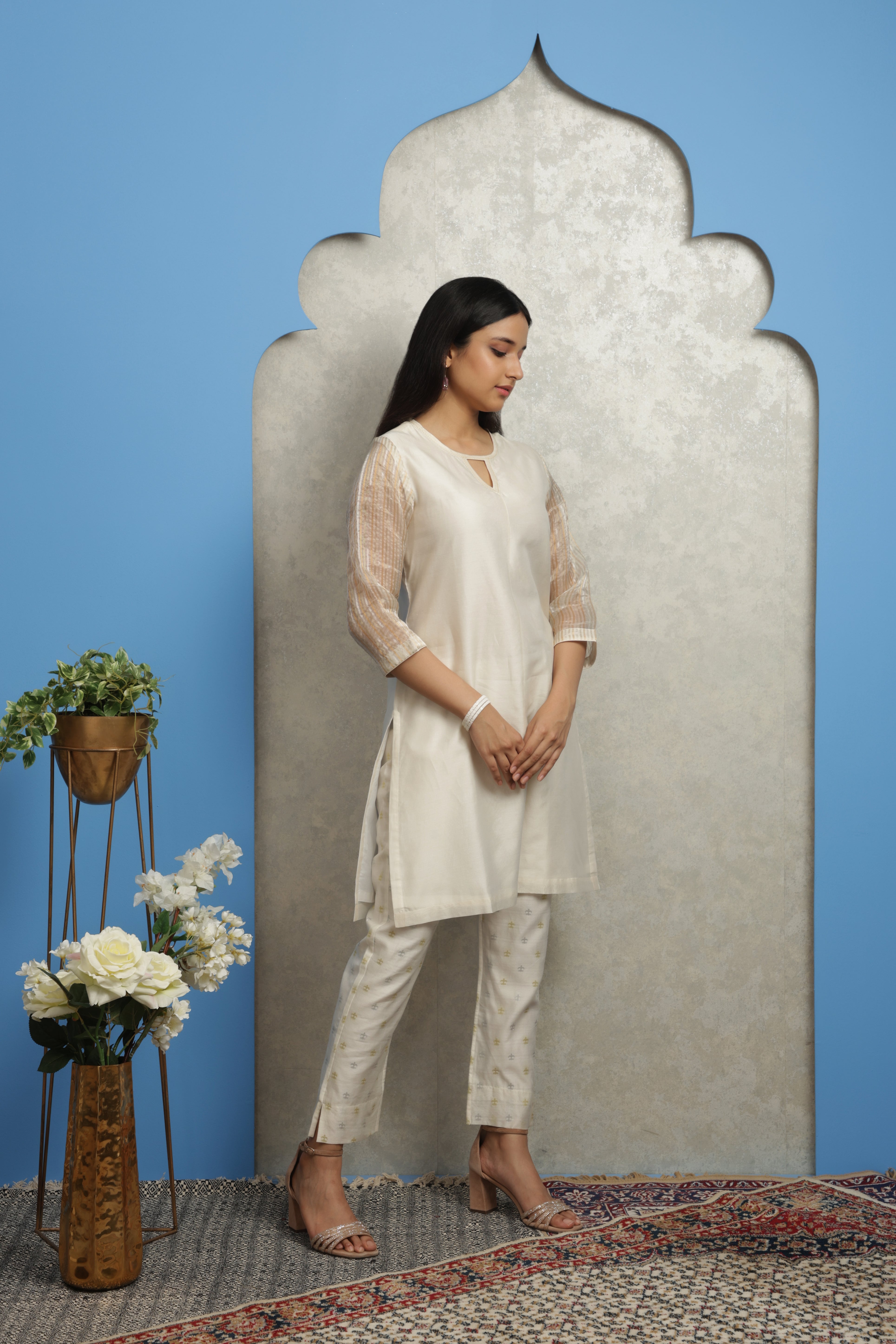 OFF WHITE CHANDERI KURTI